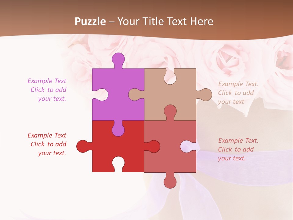 Pink Roses White Background PowerPoint Template