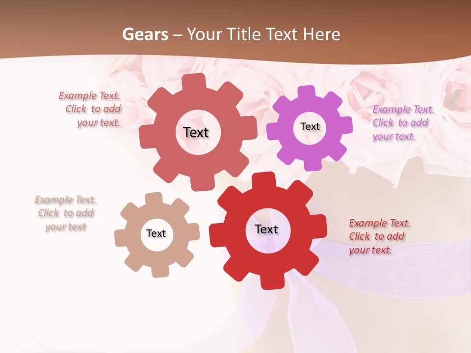 Pink Roses White Background PowerPoint Template