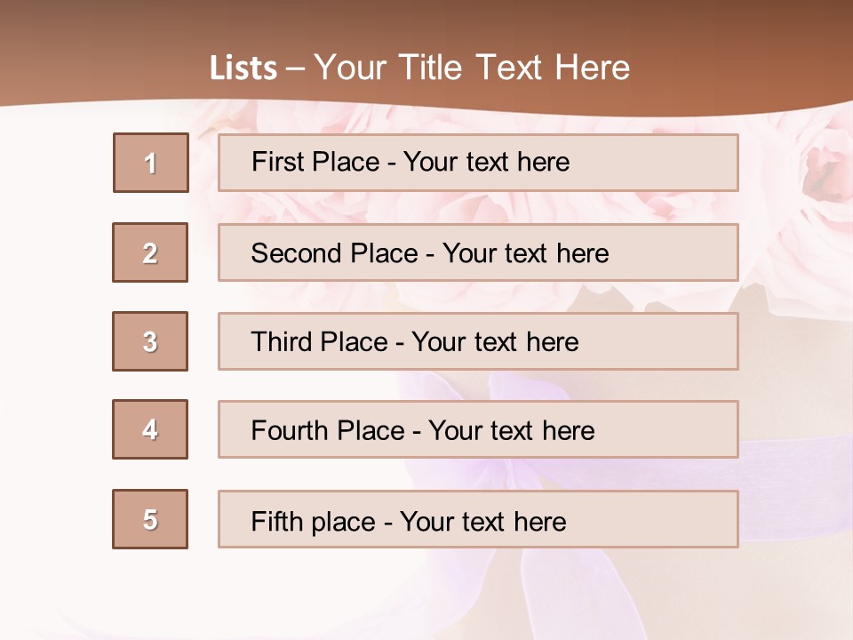 Pink Roses White Background PowerPoint Template