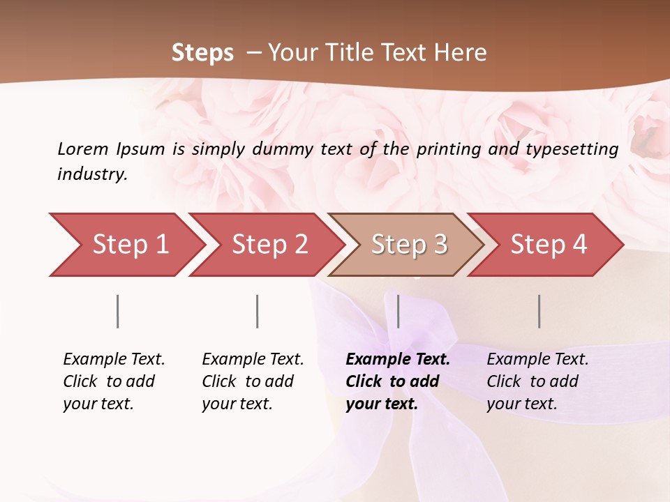 Pink Roses White Background PowerPoint Template