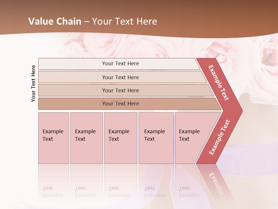 Pink Roses White Background PowerPoint Template