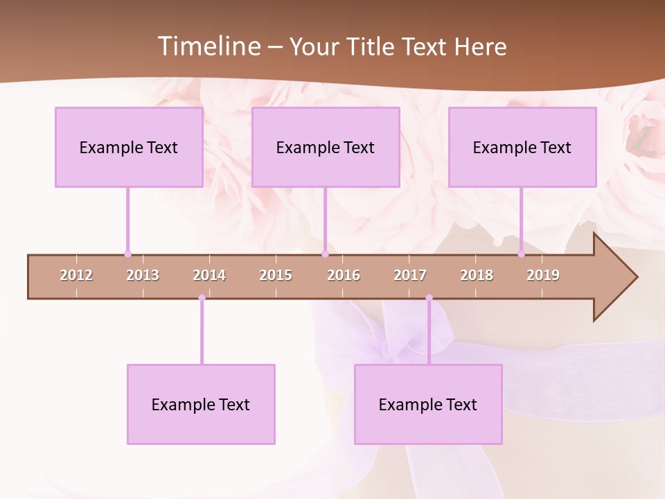 Pink Roses White Background PowerPoint Template