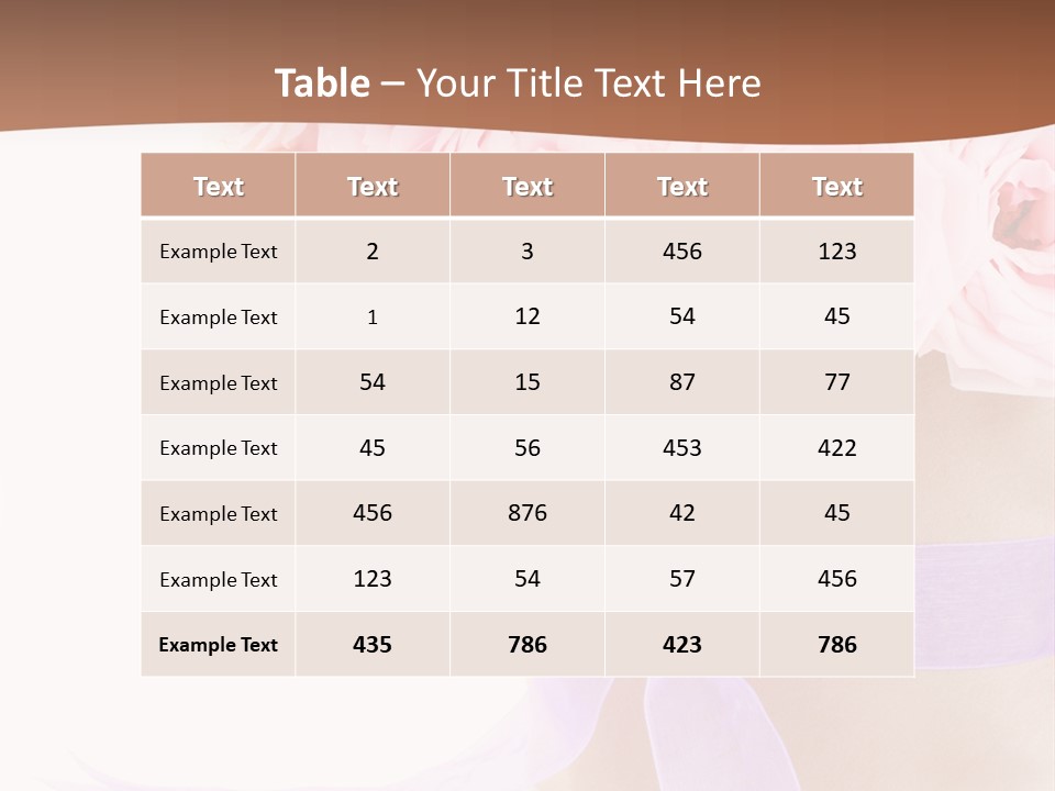 Pink Roses White Background PowerPoint Template