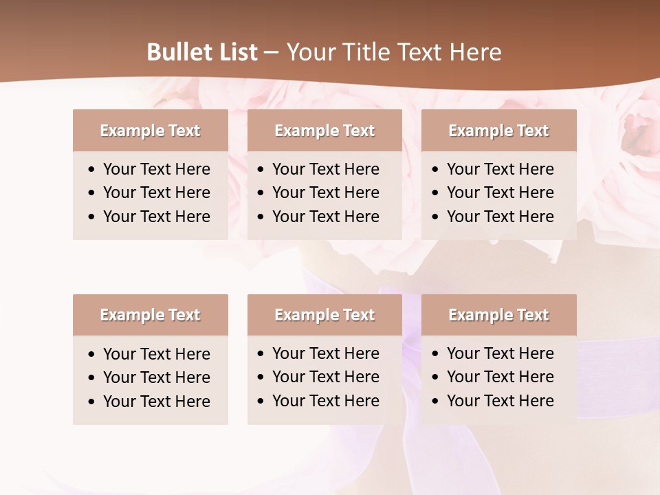 Pink Roses White Background PowerPoint Template