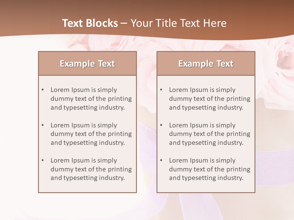 Pink Roses White Background PowerPoint Template