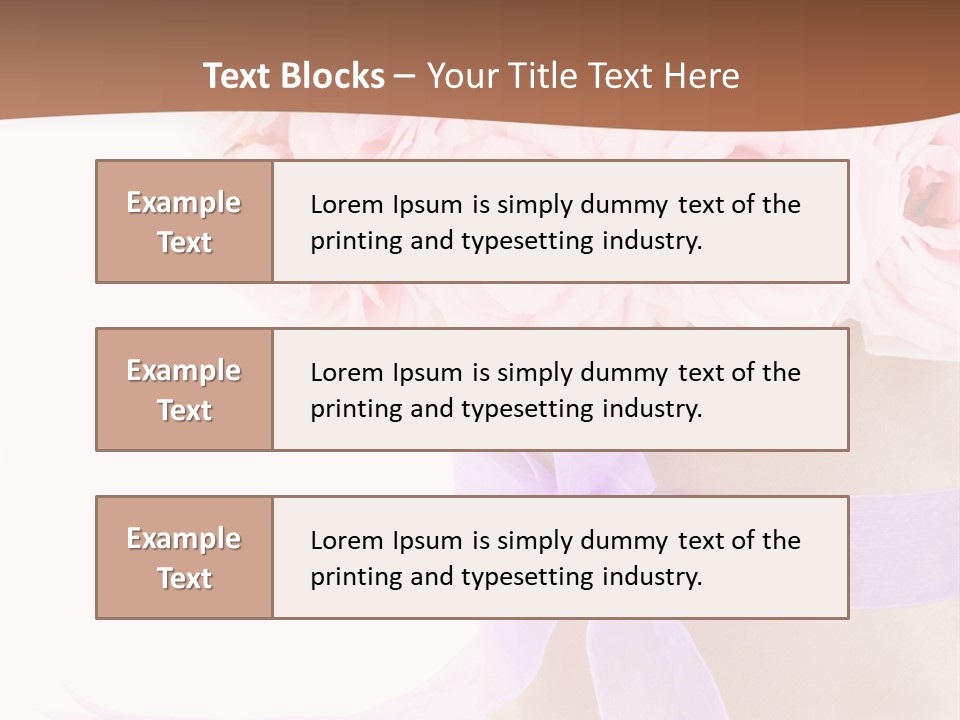 Pink Roses White Background PowerPoint Template