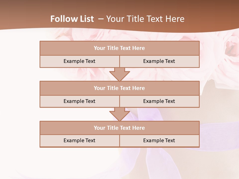 Pink Roses White Background PowerPoint Template