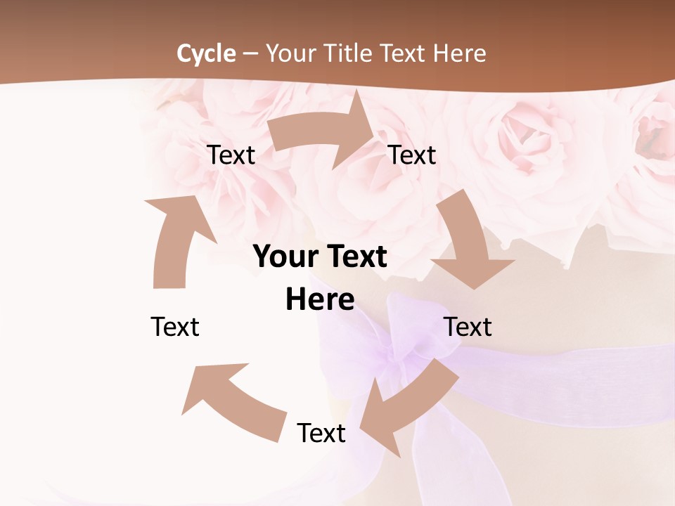 Pink Roses White Background PowerPoint Template