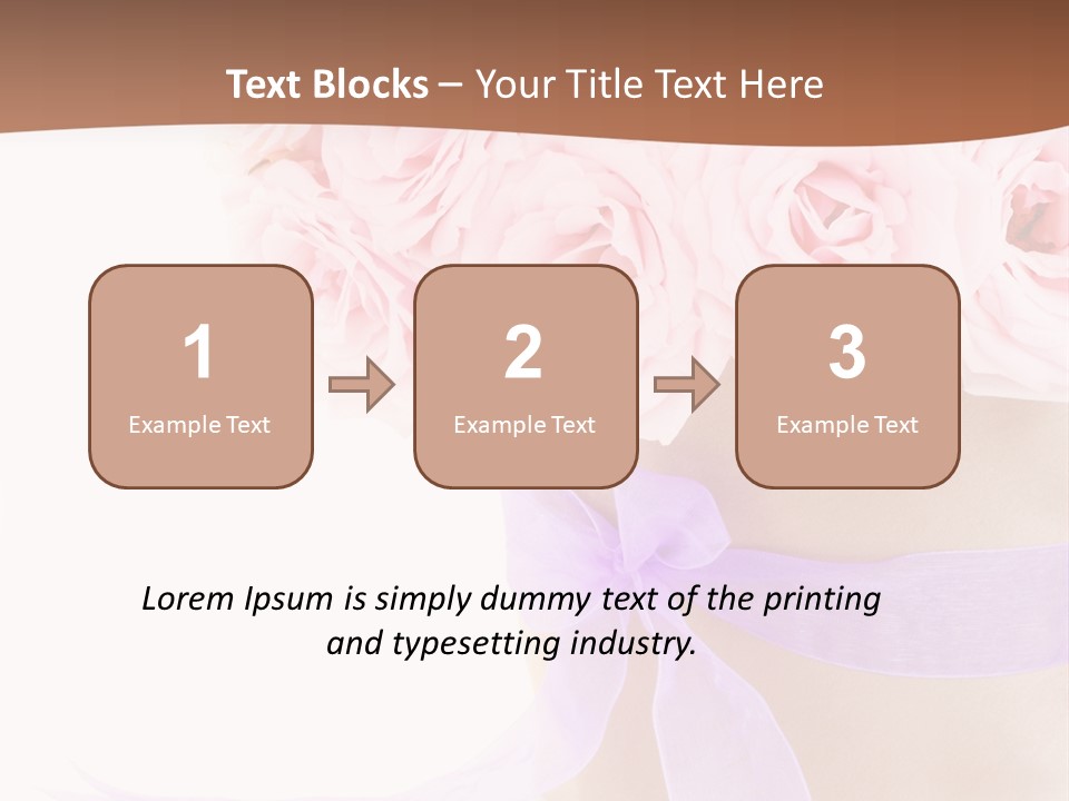 Pink Roses White Background PowerPoint Template