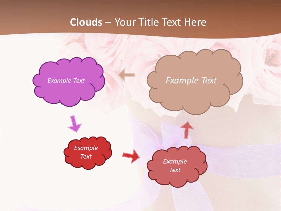 Pink Roses White Background PowerPoint Template