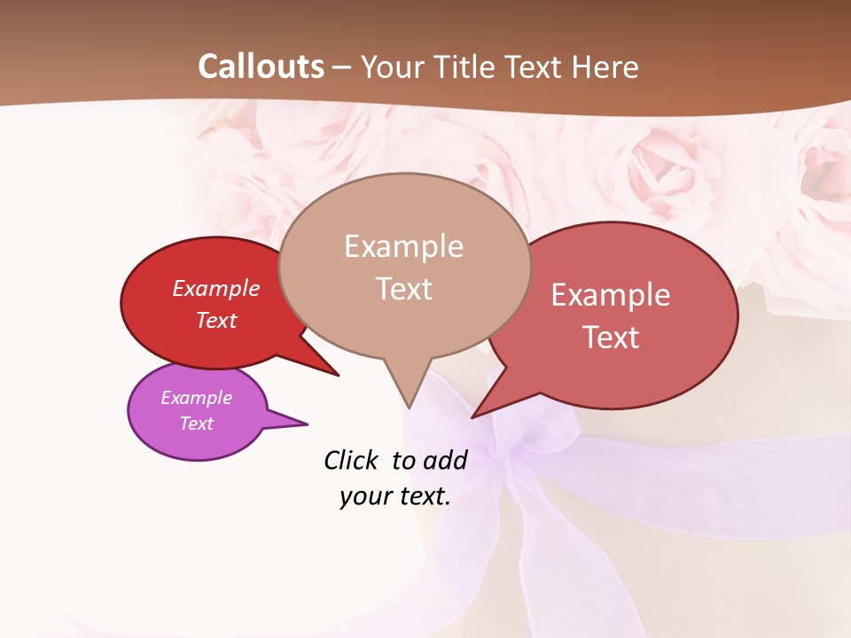 Pink Roses White Background PowerPoint Template