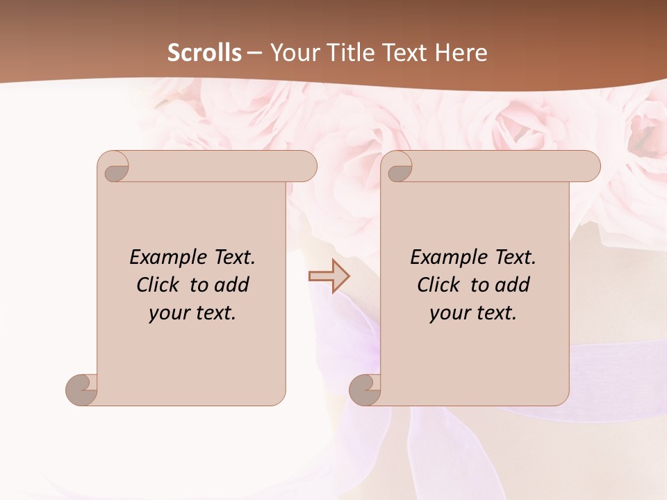 Pink Roses White Background PowerPoint Template