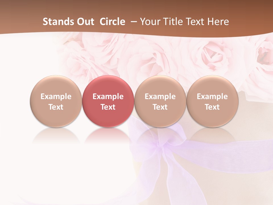 Pink Roses White Background PowerPoint Template