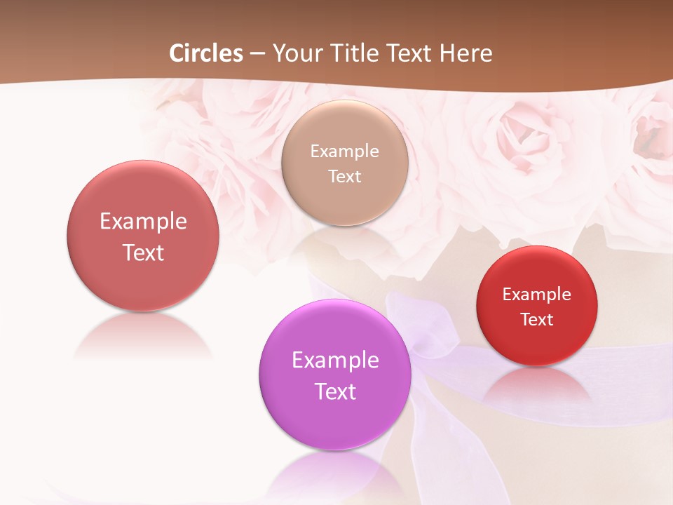 Pink Roses White Background PowerPoint Template