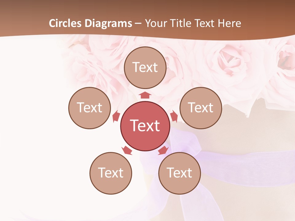 Pink Roses White Background PowerPoint Template