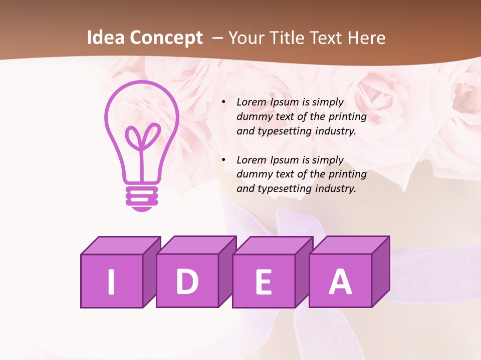 Pink Roses White Background PowerPoint Template