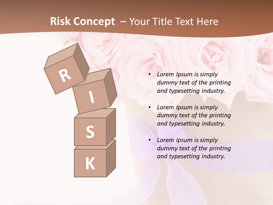 Pink Roses White Background PowerPoint Template