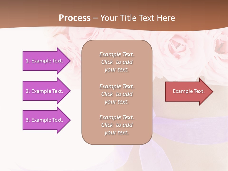 Pink Roses White Background PowerPoint Template