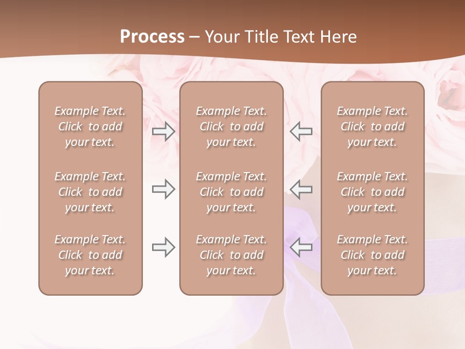 Pink Roses White Background PowerPoint Template