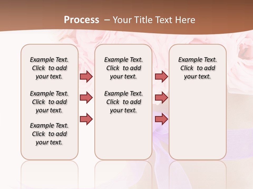 Pink Roses White Background PowerPoint Template