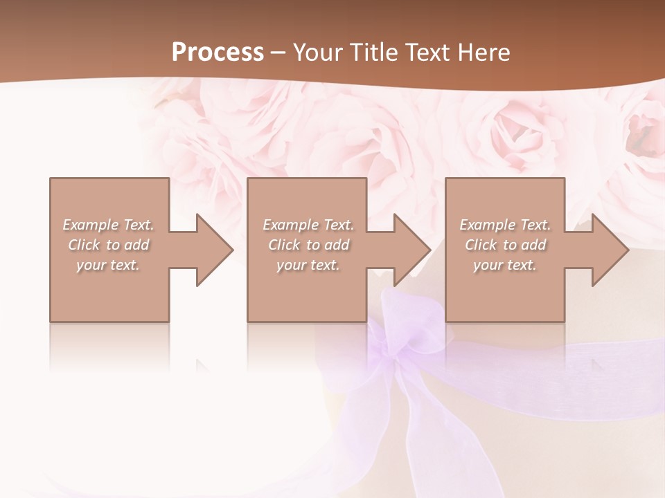 Pink Roses White Background PowerPoint Template