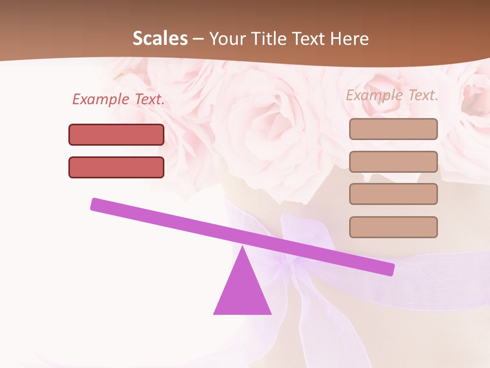 Pink Roses White Background PowerPoint Template