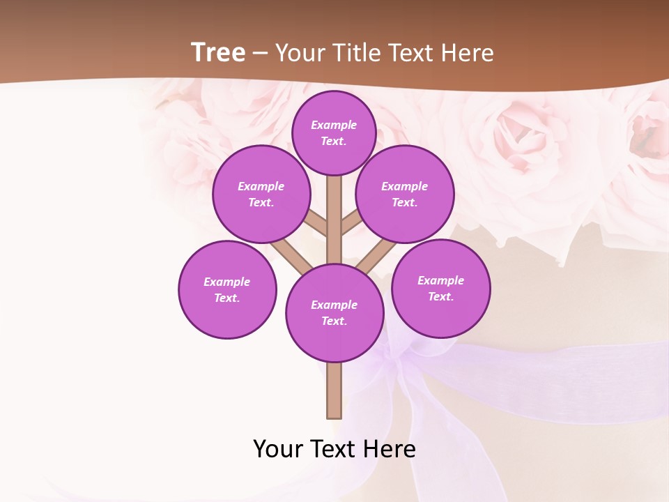 Pink Roses White Background PowerPoint Template