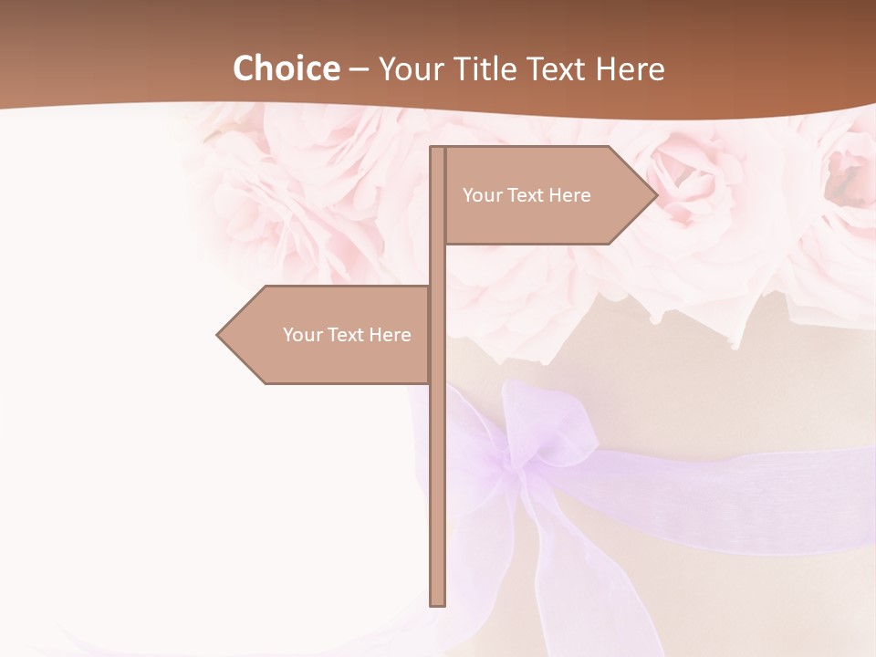 Pink Roses White Background PowerPoint Template