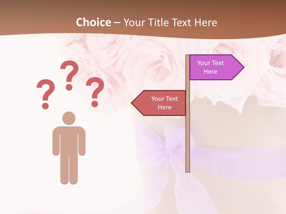 Pink Roses White Background PowerPoint Template