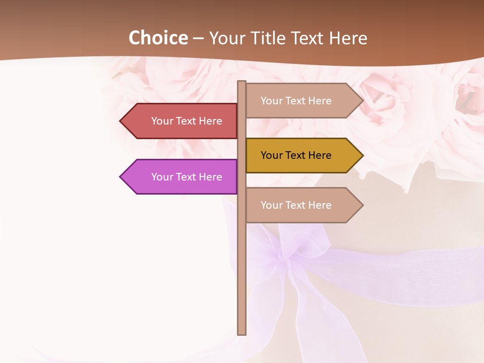 Pink Roses White Background PowerPoint Template