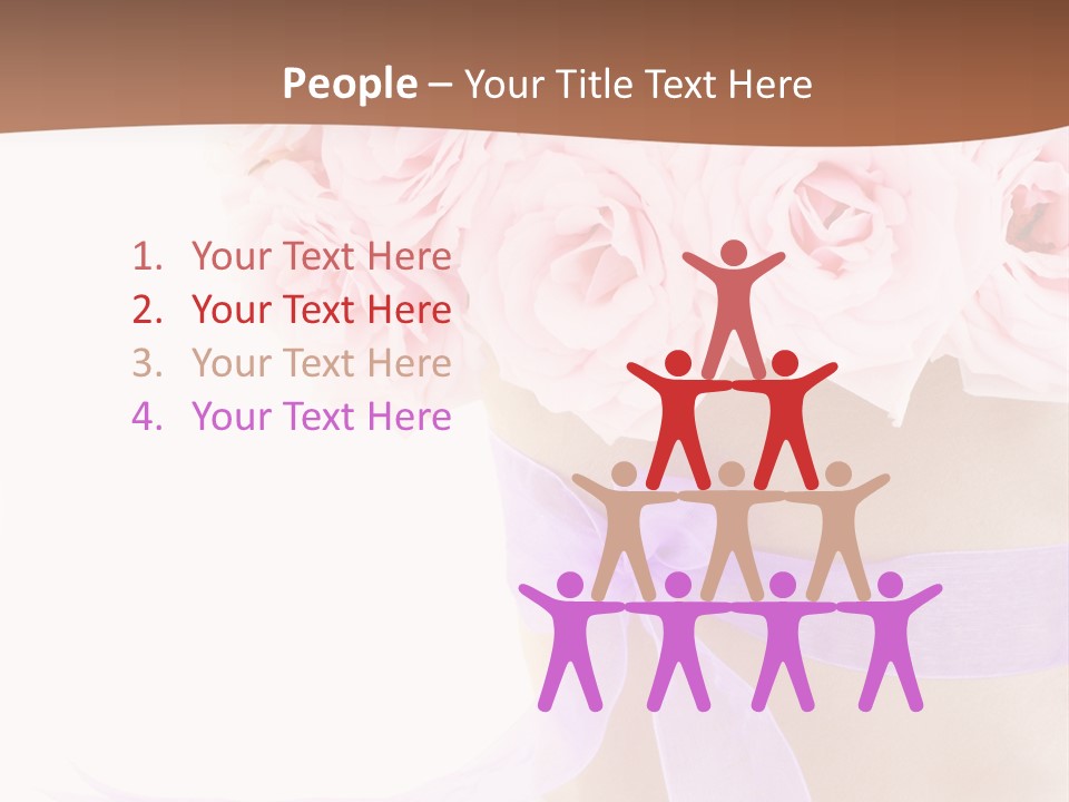 Pink Roses White Background PowerPoint Template