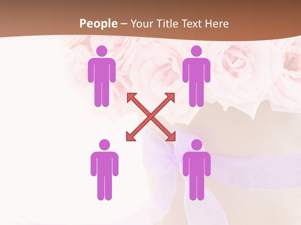 Pink Roses White Background PowerPoint Template