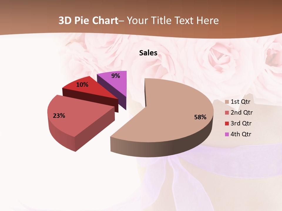 Pink Roses White Background PowerPoint Template