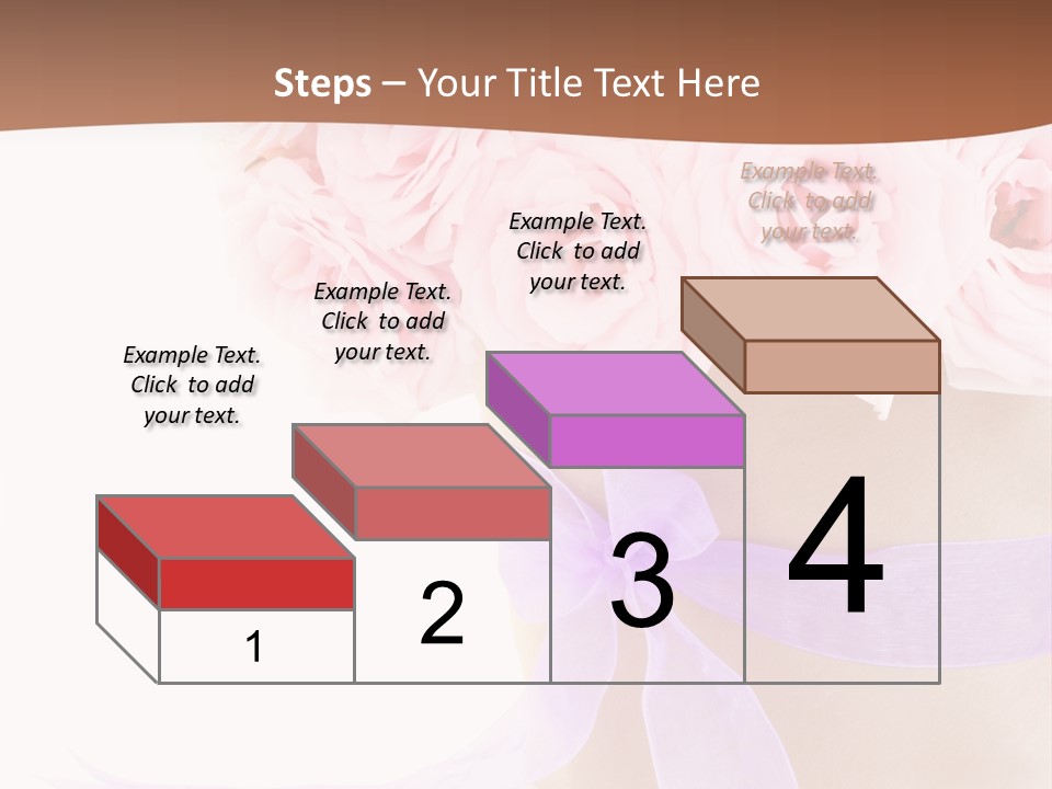 Pink Roses White Background PowerPoint Template