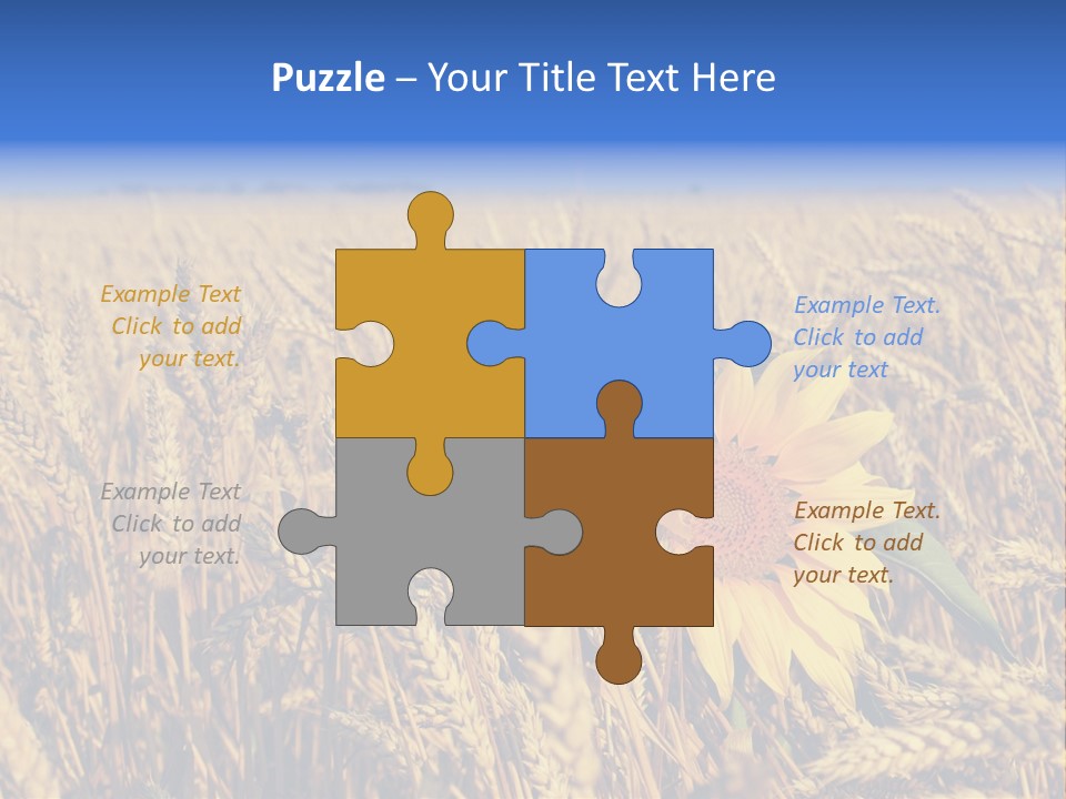 Sunflower And Wheat PowerPoint Template