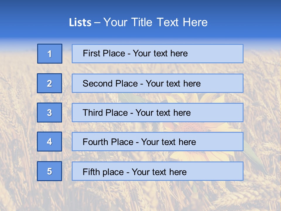 Sunflower And Wheat PowerPoint Template