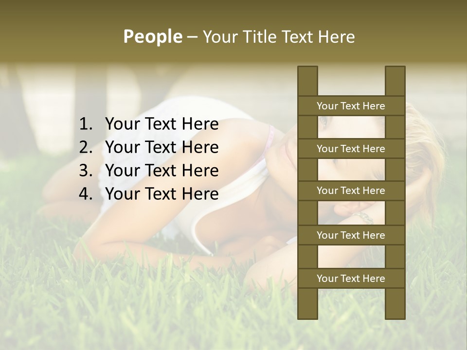 People Lawn Spring PowerPoint Template