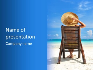 Girl On Beach PowerPoint Template