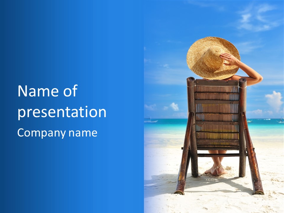 Girl On Beach PowerPoint Template