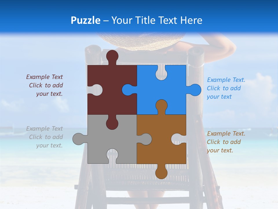 Girl On Beach PowerPoint Template