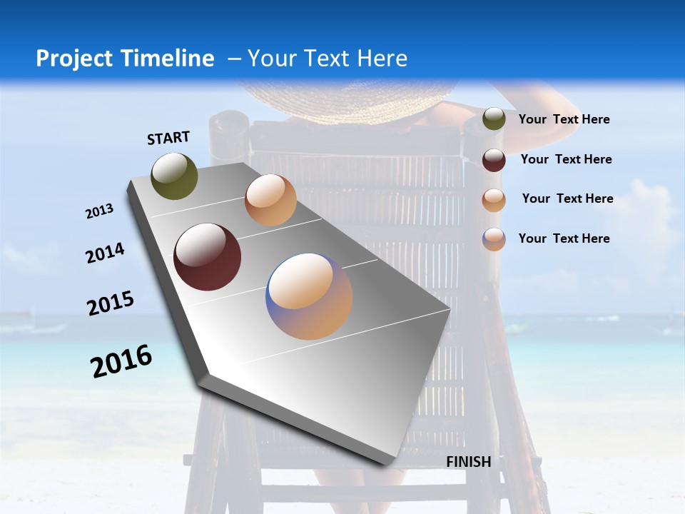 Girl On Beach PowerPoint Template