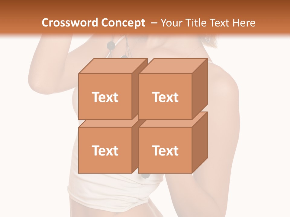 Beautiful Girl In Jeans Shorts PowerPoint Template