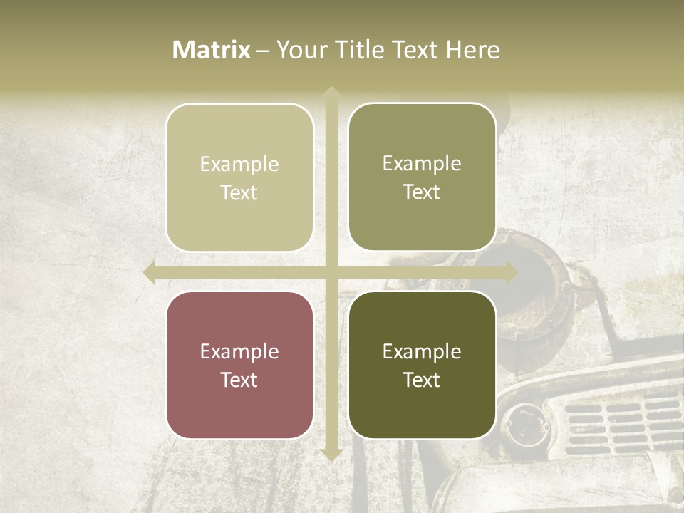 Girl On Old Car PowerPoint Template