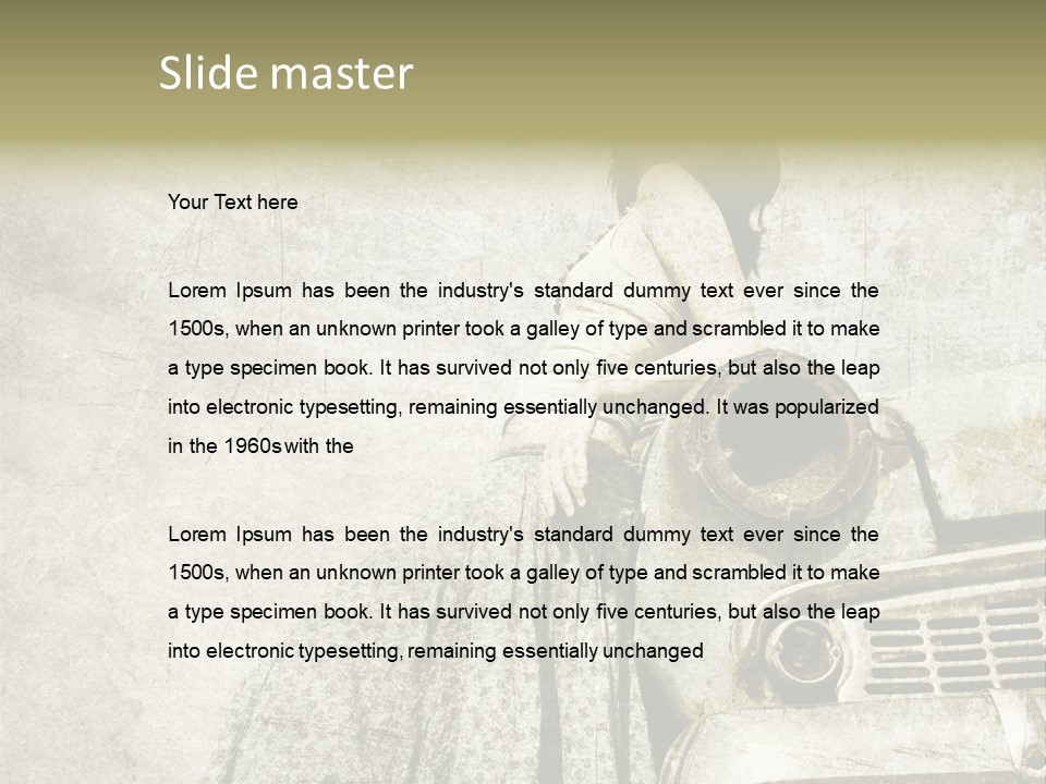 Girl On Old Car PowerPoint Template