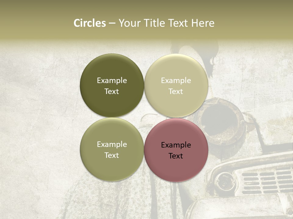 Girl On Old Car PowerPoint Template