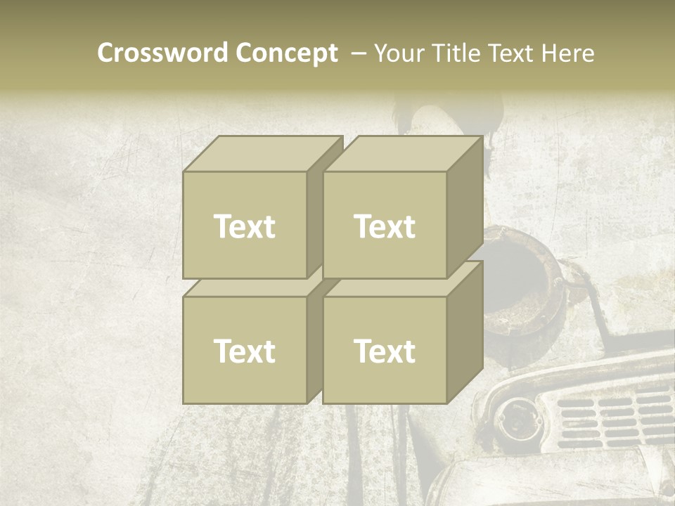 Girl On Old Car PowerPoint Template