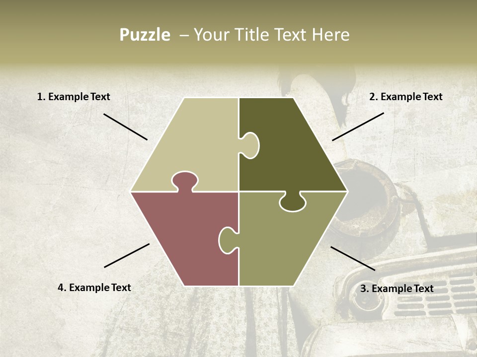 Girl On Old Car PowerPoint Template