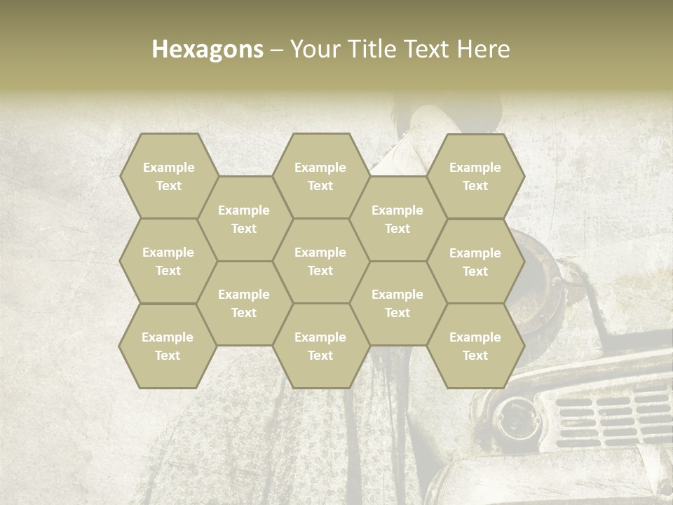 Girl On Old Car PowerPoint Template