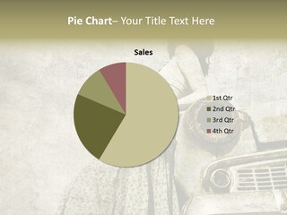 Girl On Old Car PowerPoint Template