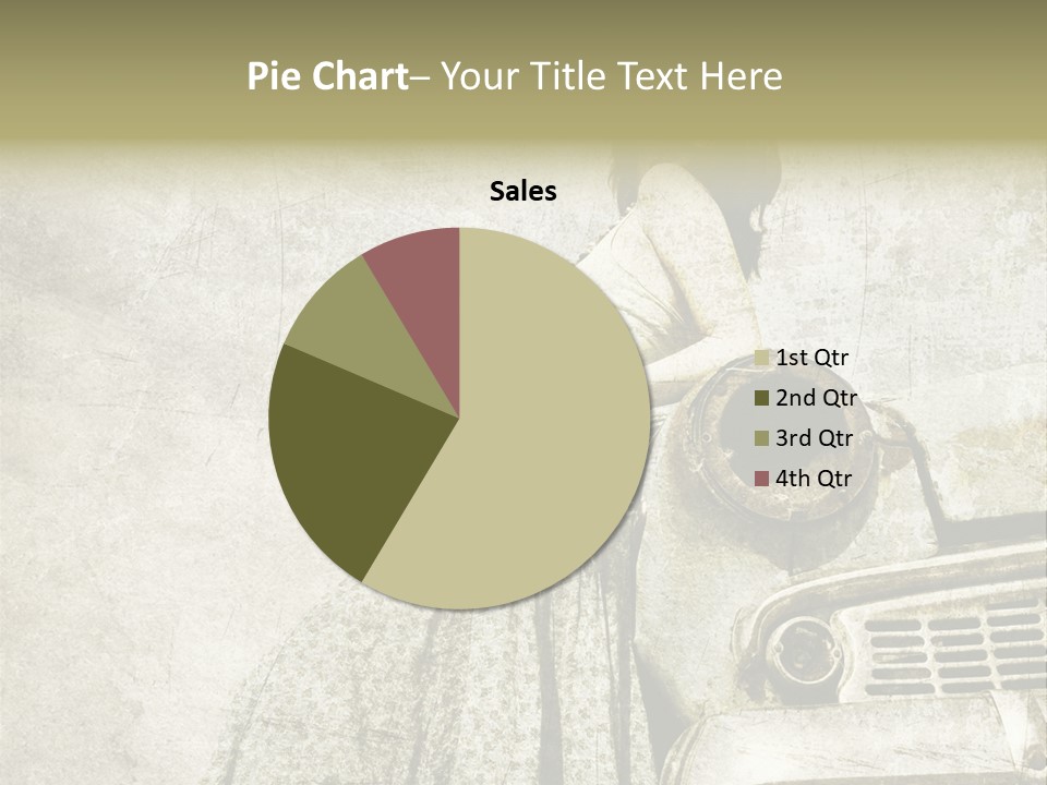 Girl On Old Car PowerPoint Template